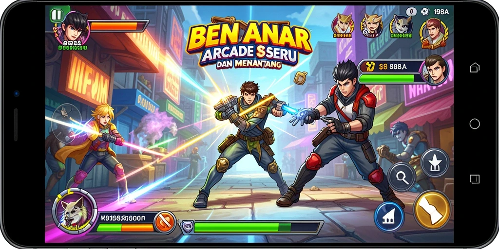 Tampilan gameplay seru dari 898A dalam mode Arcade.