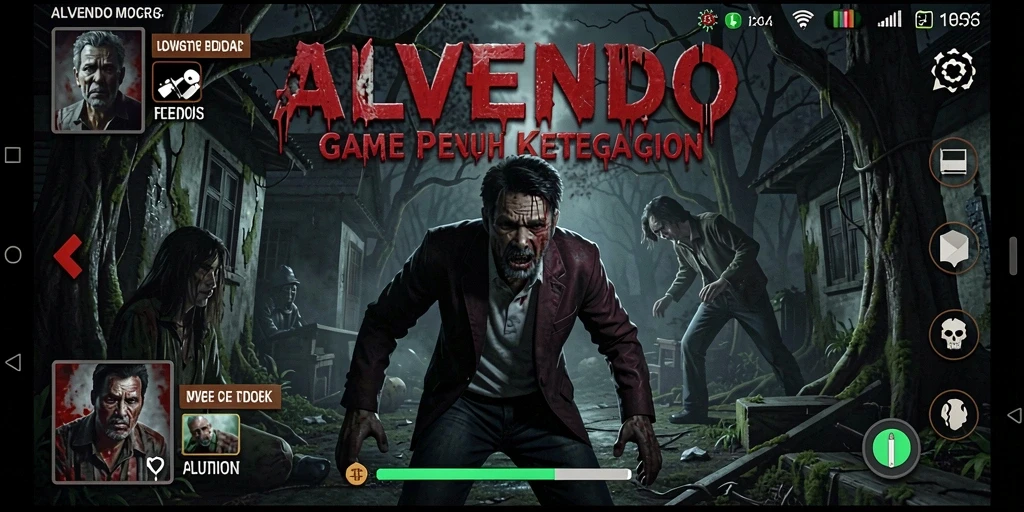 Tangkapan layar menampilkan momen menegangkan dalam gameplay ALVENDO.