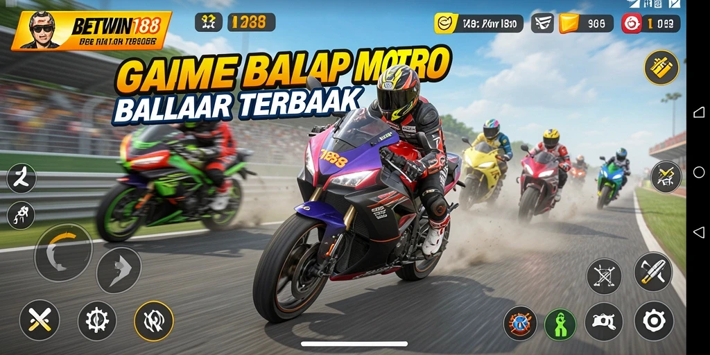 Tampilan gameplay balap motor yang mendebarkan di BETWIN188.