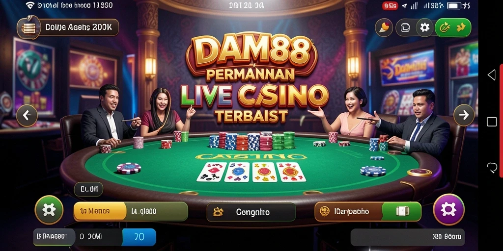 Tampilan gameplay Live Casino yang mendebarkan di DAM88.