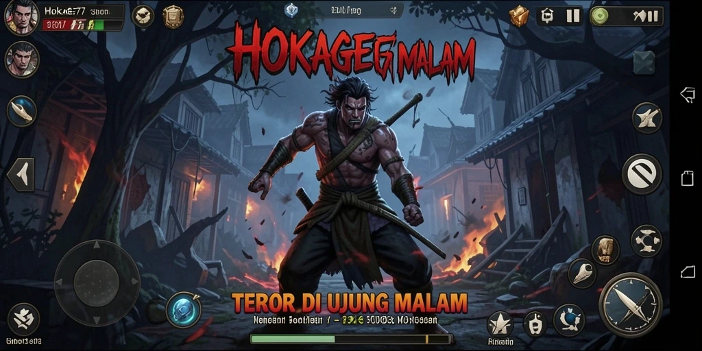 Tangkapan layar menampilkan gameplay mencekam di HOKAGE77.