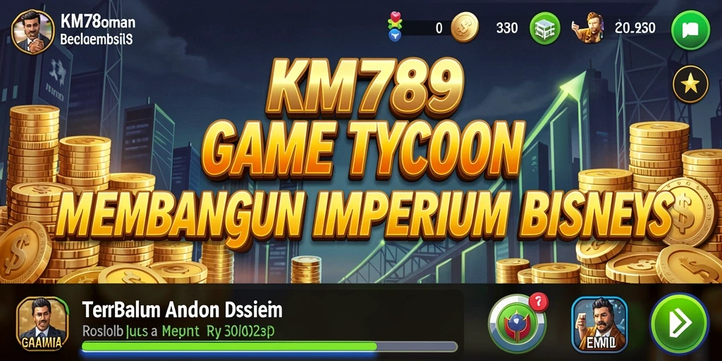 Screenshot gameplay KM789 menampilkan pengelolaan bisnis yang intens.