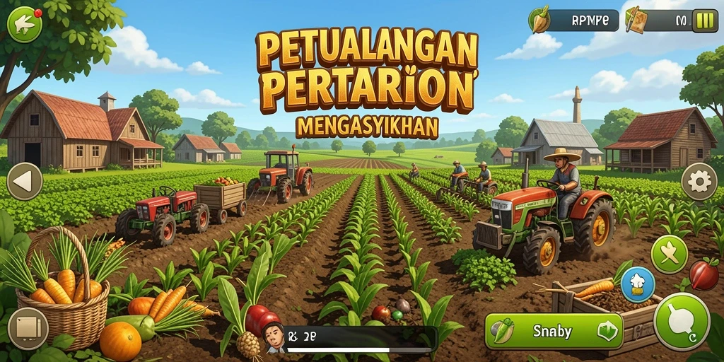 Tampilan gameplay Farming yang seru dan penuh warna di RPYYY.