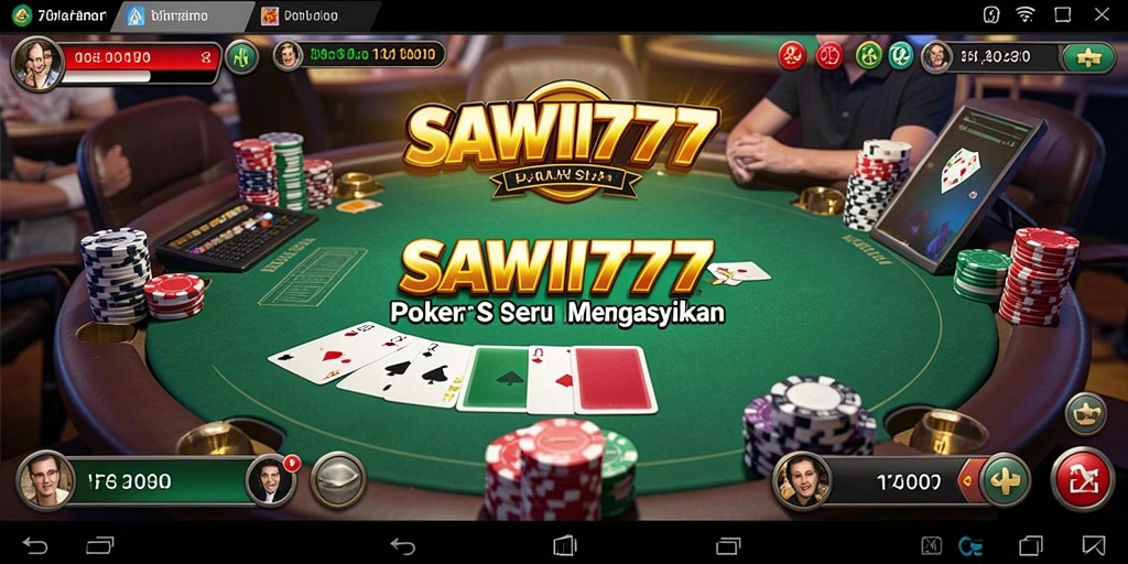 Tampilan permainan poker yang mendebarkan di SAWIT777.