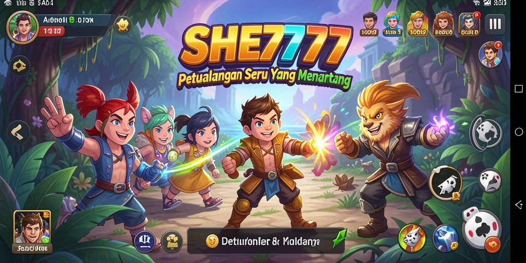 Tangkapan layar gameplay SHE777 yang menampilkan aksi petualangan seru.