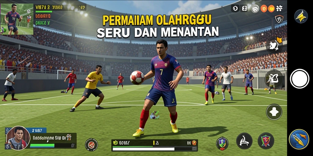Tampilan gameplay V87 dengan aksi olahraga yang mendebarkan.